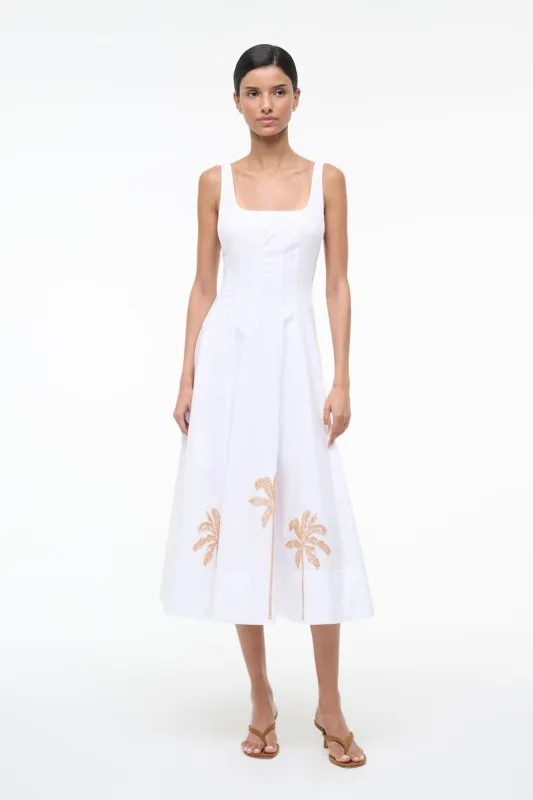 WELLS DRESS | PALM EMBROIDERY made by STAUD
