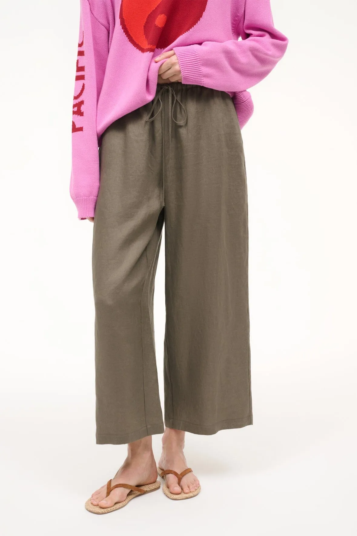 MATEO CROPPED LINEN PANT | THYME sold by STAUD product image thumbnail 2