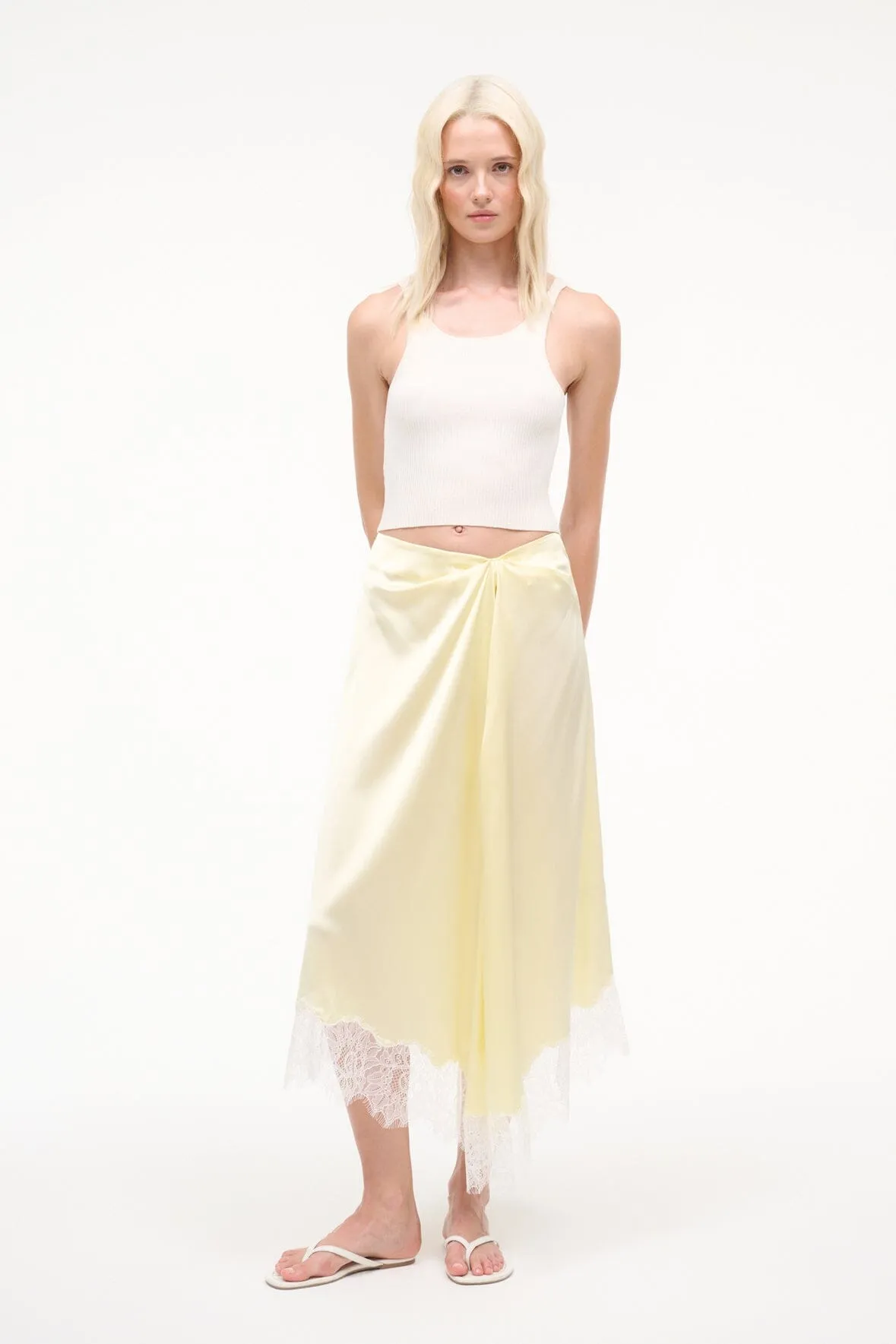 SONOMA SILK SKIRT | KEY LIME sold by STAUD
