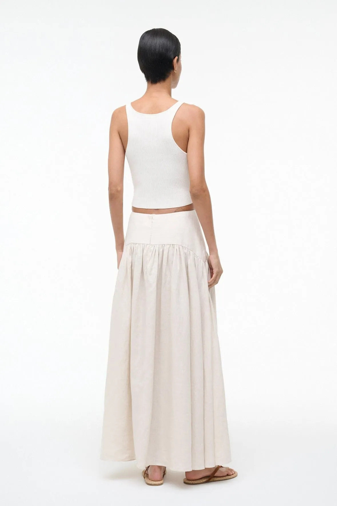 PROCIDA LINEN SKIRT | NATURAL sold by STAUD product image thumbnail 3
