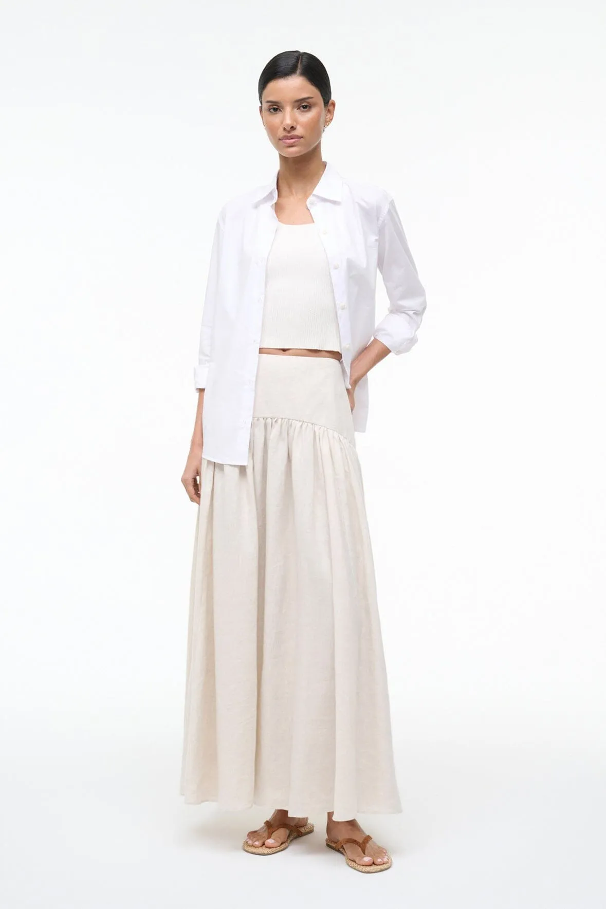 PROCIDA LINEN SKIRT | NATURAL sold by STAUD product image thumbnail 4