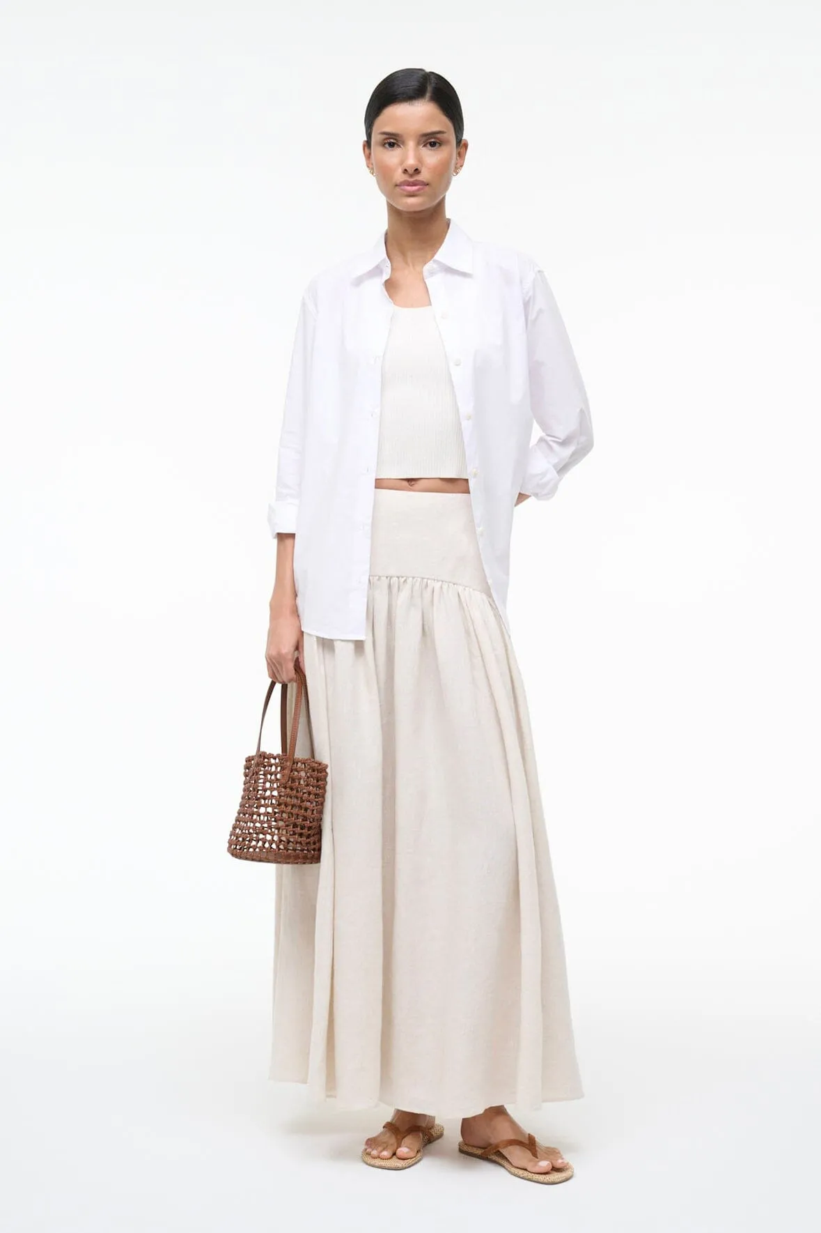 PROCIDA LINEN SKIRT | NATURAL sold by STAUD