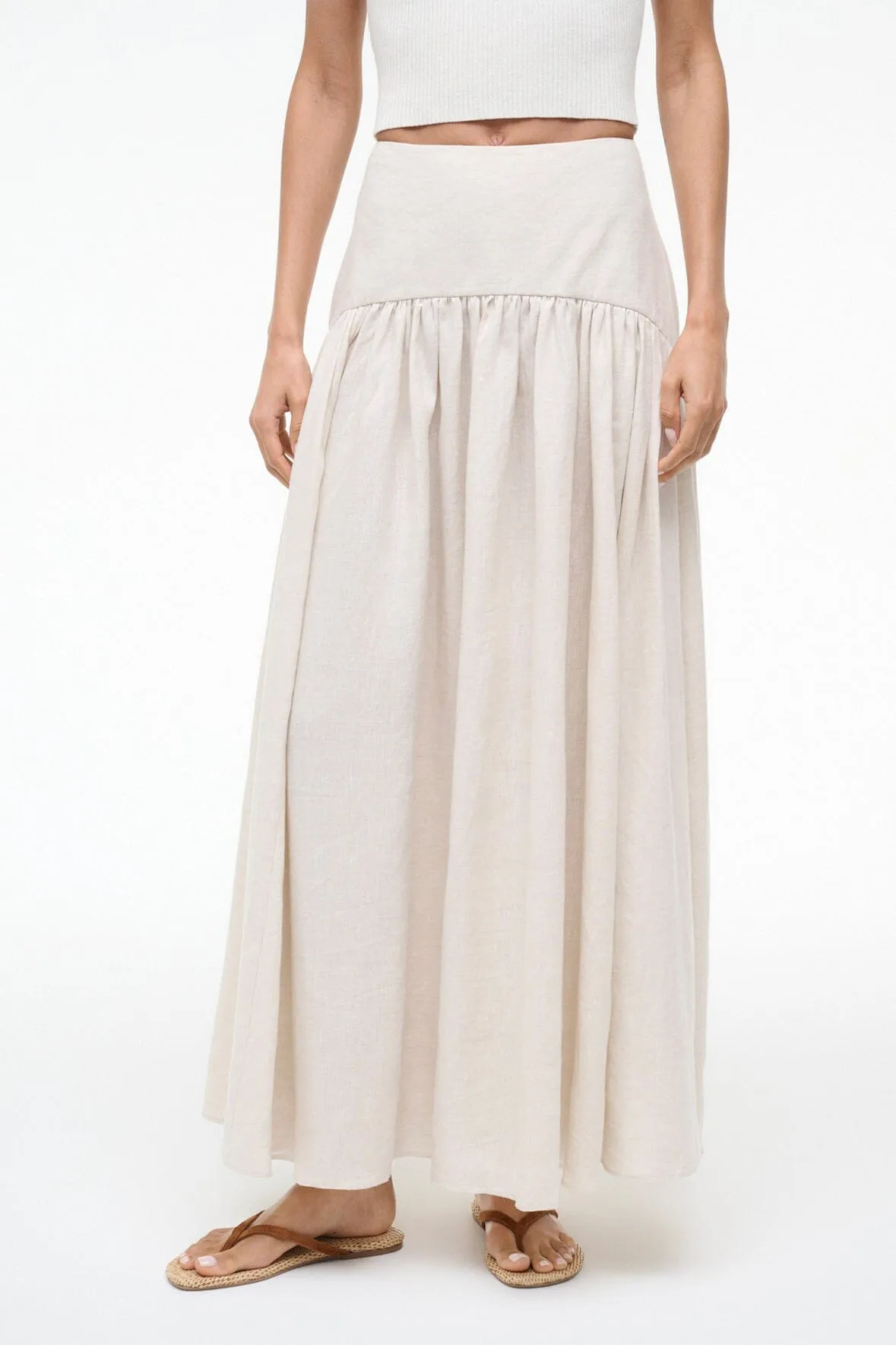 PROCIDA LINEN SKIRT | NATURAL sold by STAUD product image thumbnail 2