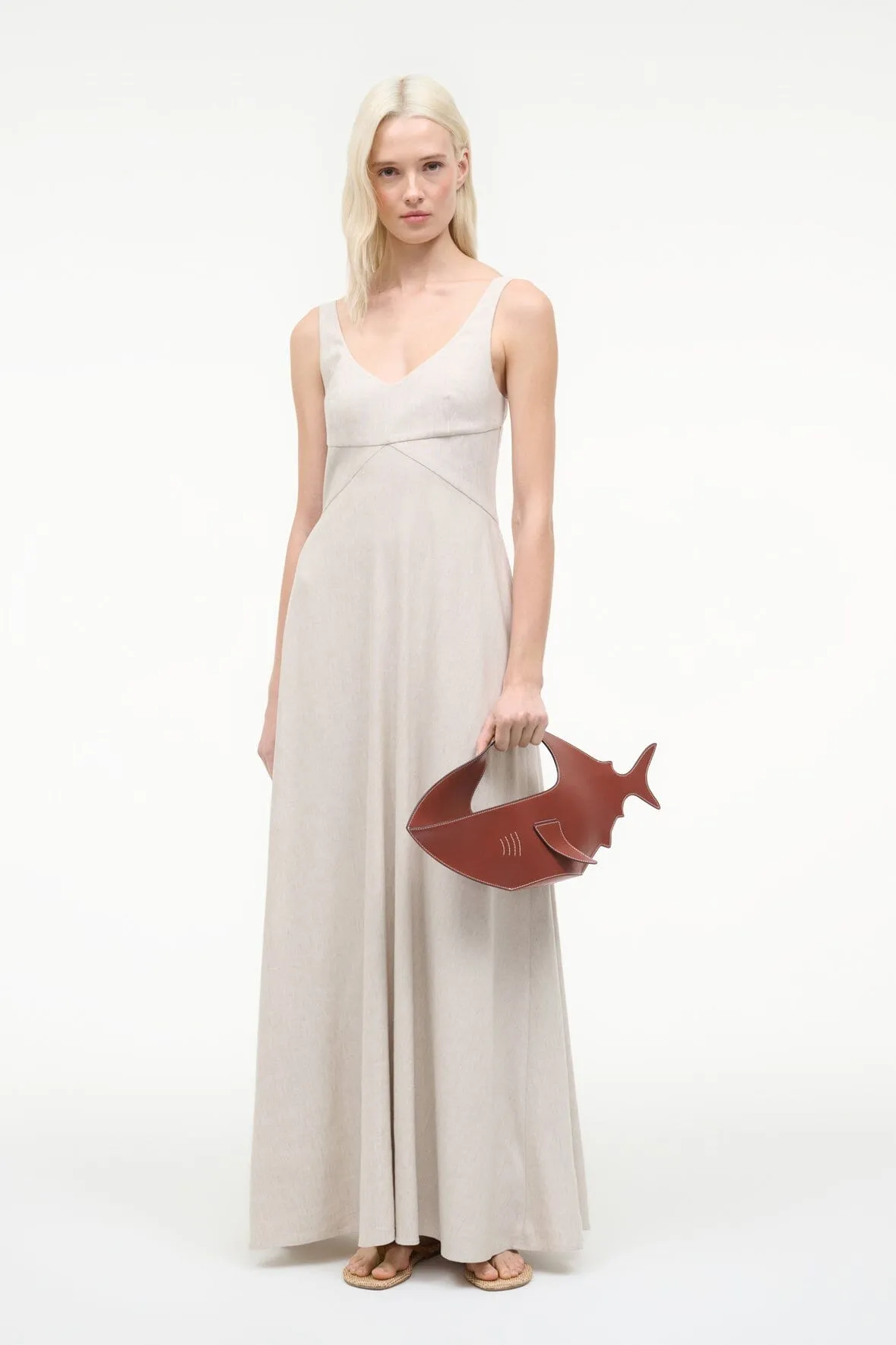 MADISON LINEN DRESS | NATURAL sold by STAUD