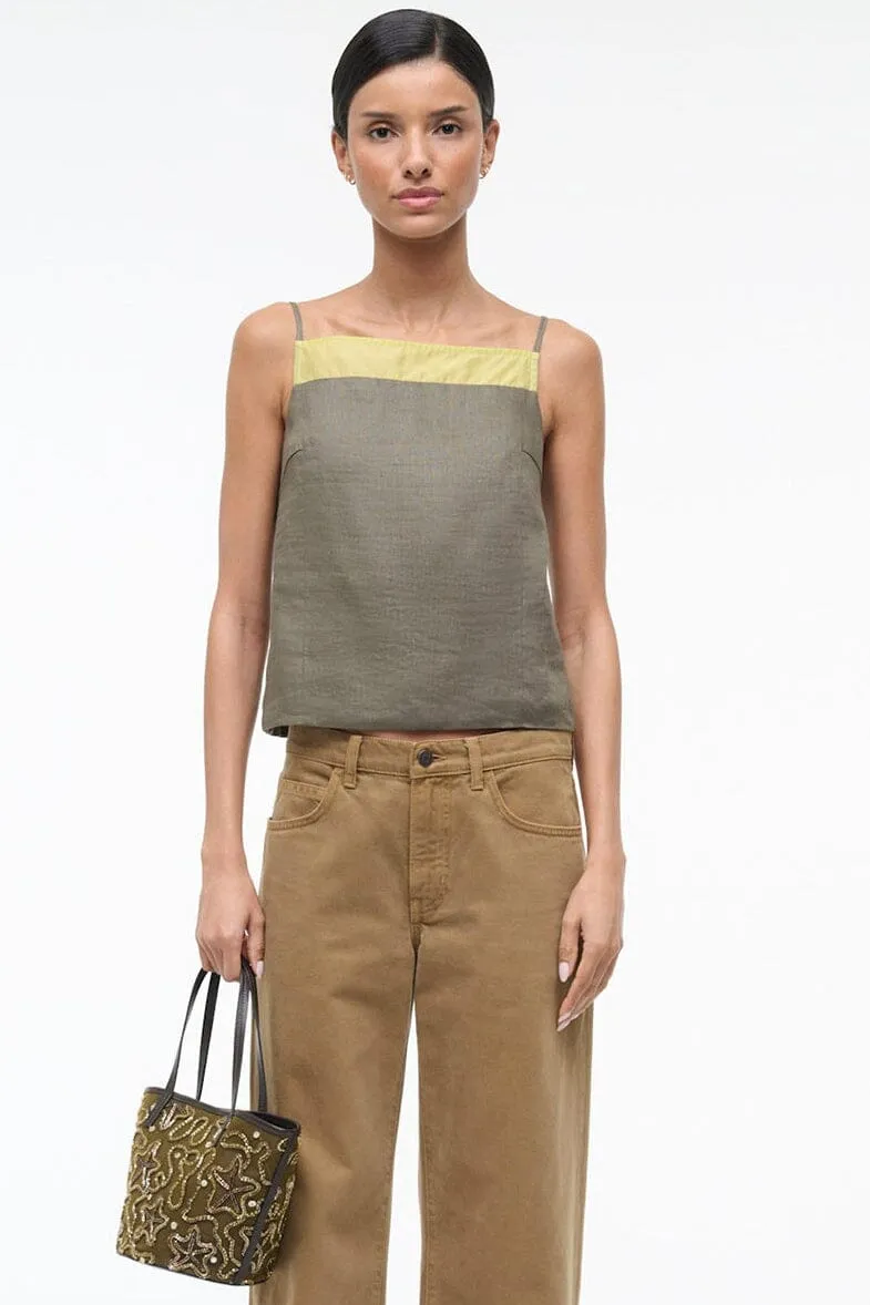 MAISIE LINEN TOP | PALO VERDE sold by STAUD