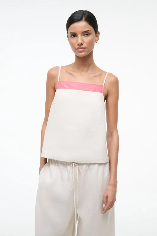 MAISIE LINEN TOP | BLUSH CANYON sold by STAUD