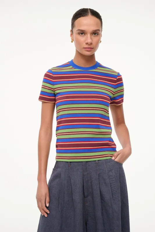 WEEKEND CREW TEE | SPECTRUM STRIPE made by STAUD