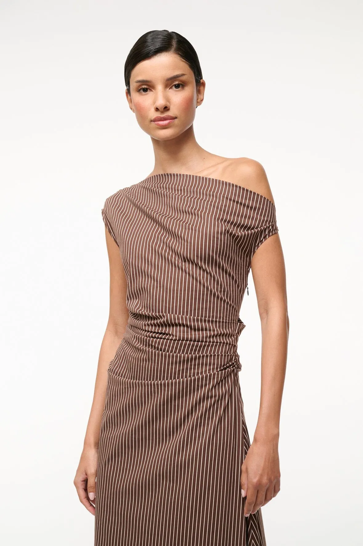 PHARE MAXI DRESS | DARK OAK MICRO STRIPE sold by STAUD product image thumbnail 2