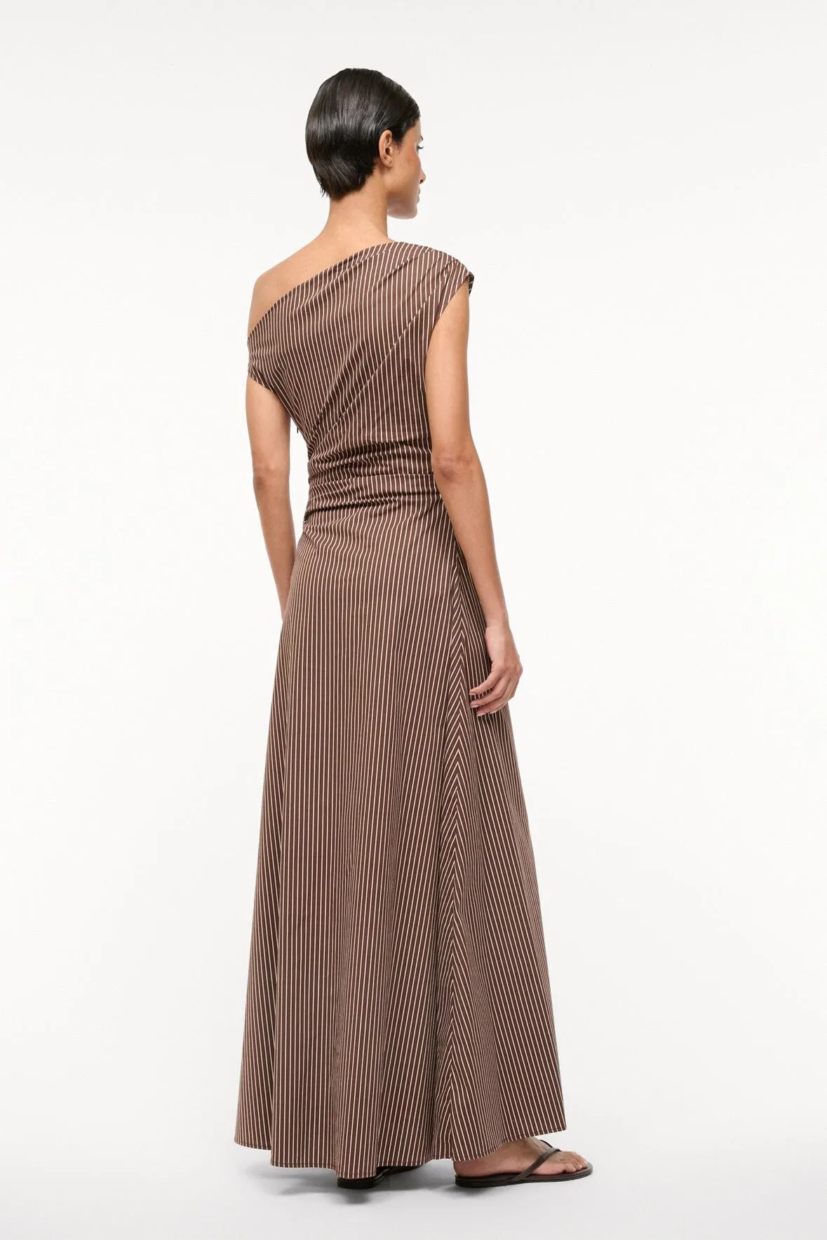 PHARE MAXI DRESS | DARK OAK MICRO STRIPE sold by STAUD product image thumbnail 3