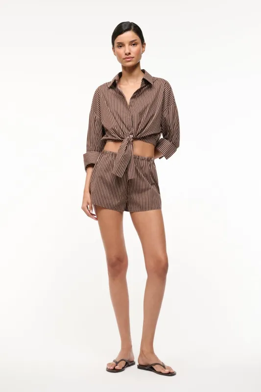 PADDLE SHORT | DARK OAK MICRO STRIPE made by STAUD