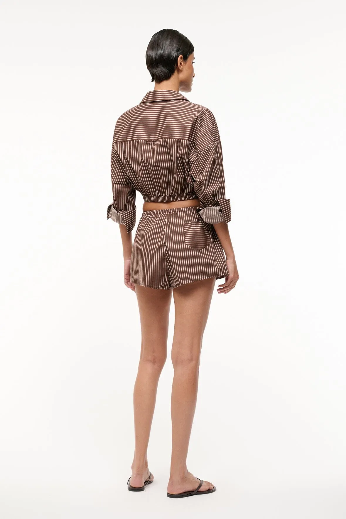 PADDLE SHORT | DARK OAK MICRO STRIPE sold by STAUD product image thumbnail 3