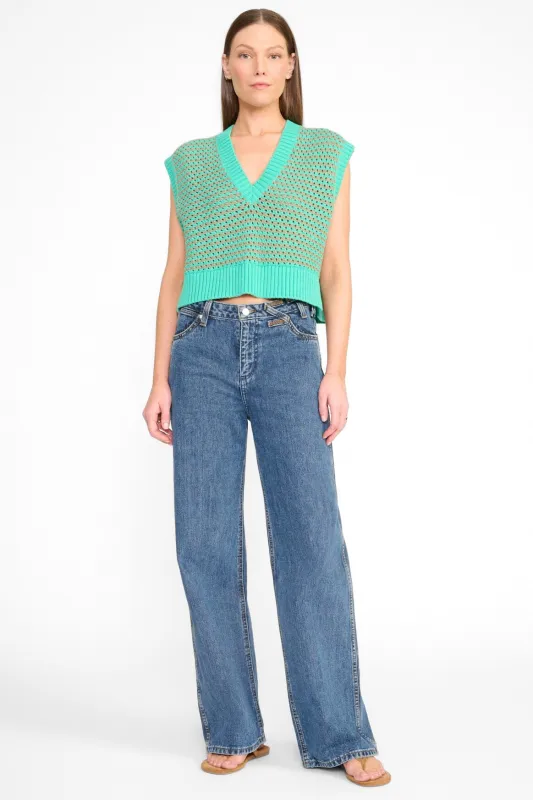 AMERICANA SWEATER | BREEZE TEAL made by STAUD