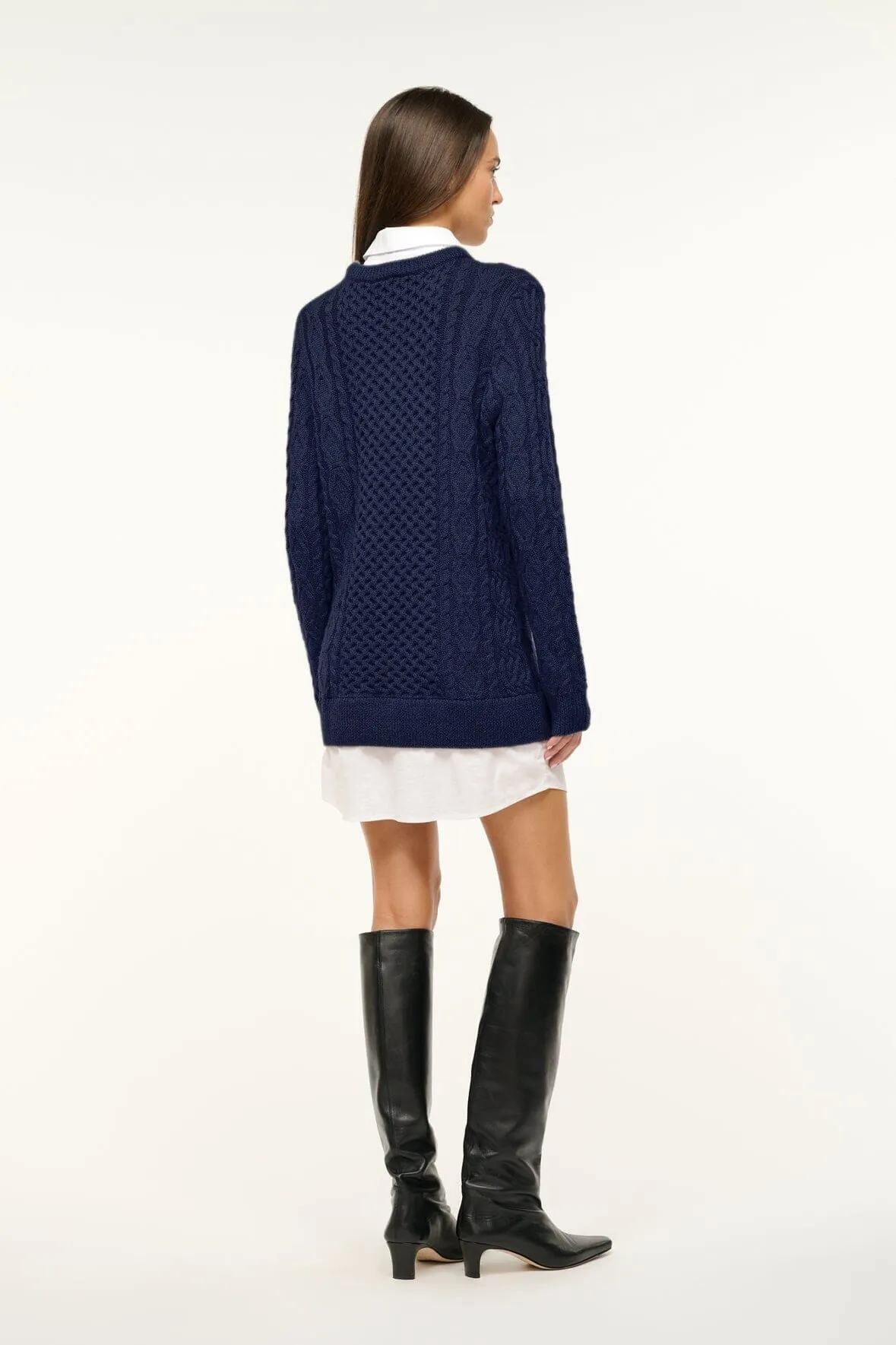 ALDRIN DRESS | NAVY WHITE sold by STAUD product image thumbnail 3
