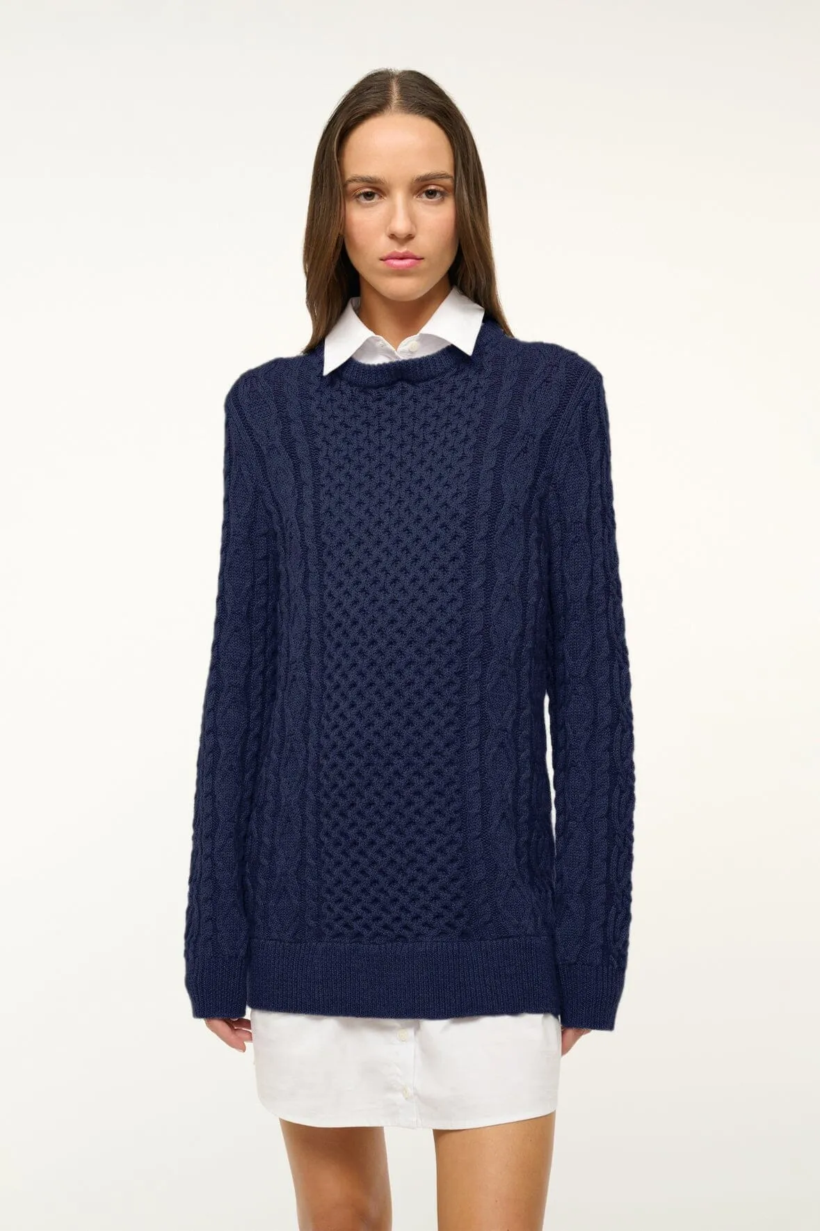 ALDRIN DRESS | NAVY WHITE sold by STAUD product image thumbnail 2