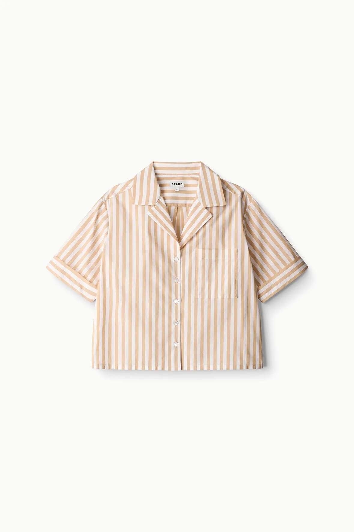 GABI SHIRT | KHAKI STRIPE sold by STAUD