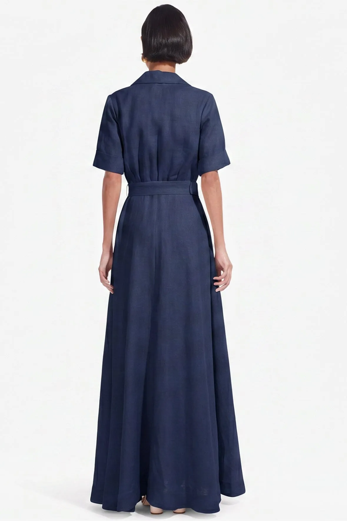 MILLIE LINEN DRESS | NAVY sold by STAUD product image thumbnail 2