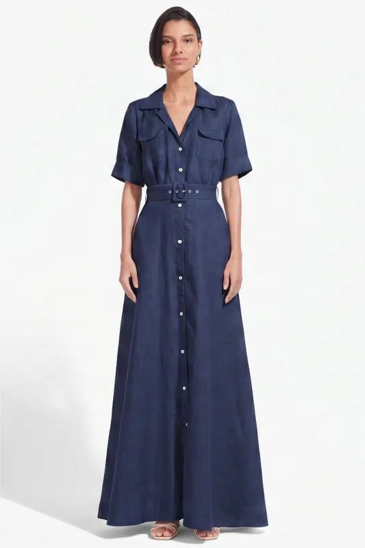 MILLIE LINEN DRESS | NAVY made by STAUD