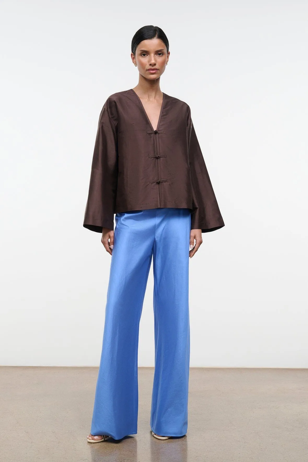 VITO SILK DUPIONI TOP | EARTH sold by STAUD product image thumbnail 2