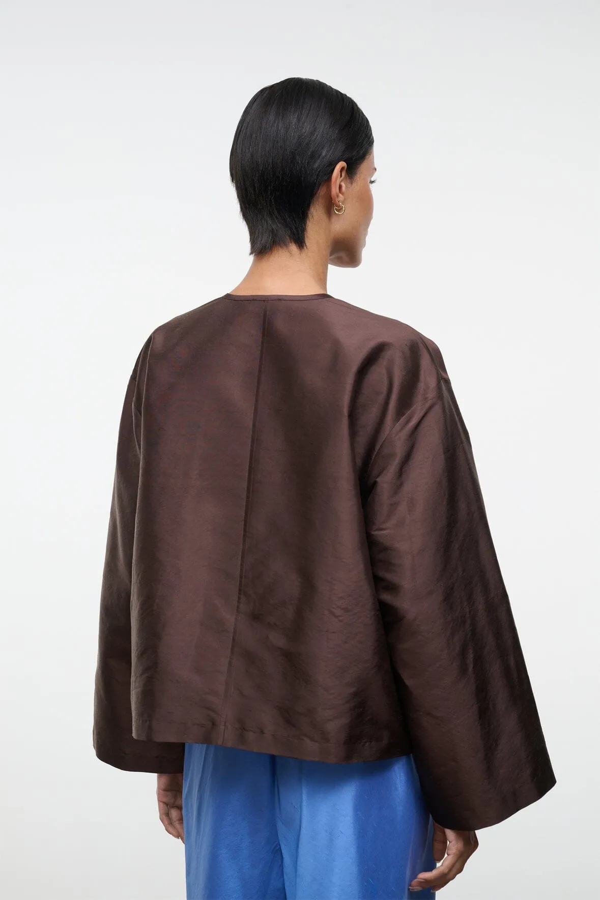 VITO SILK DUPIONI TOP | EARTH sold by STAUD product image thumbnail 3