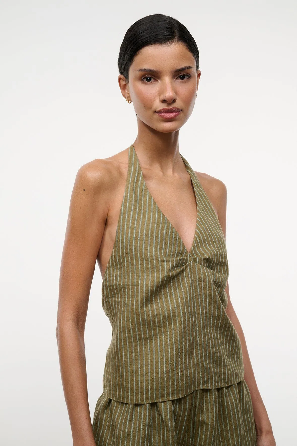 CORSO LINEN TOP | PORTO STRIPE sold by STAUD product image thumbnail 3