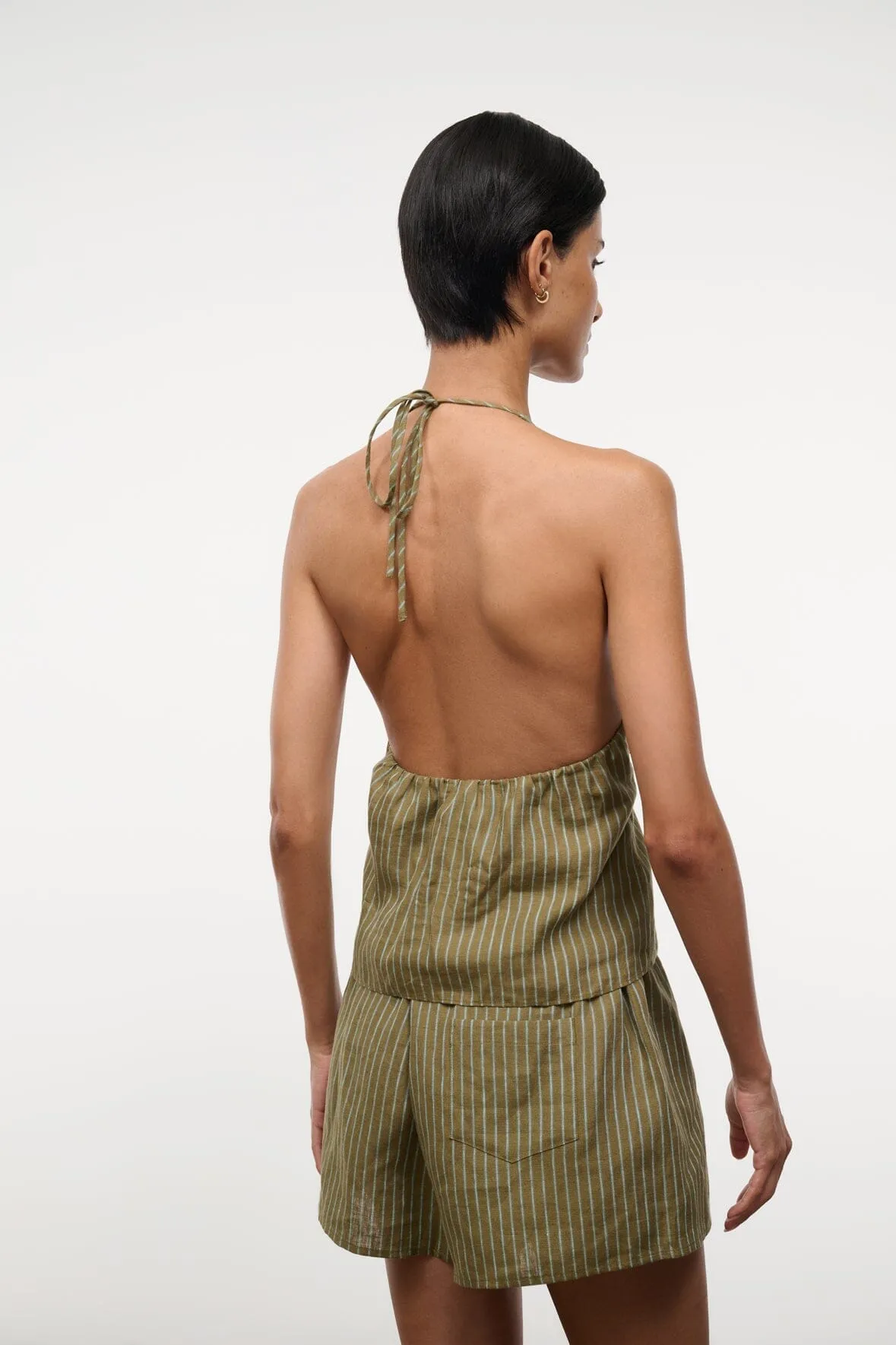 CORSO LINEN TOP | PORTO STRIPE sold by STAUD product image thumbnail 4