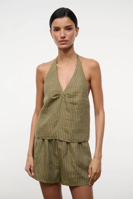 CORSO LINEN TOP | PORTO STRIPE made by STAUD