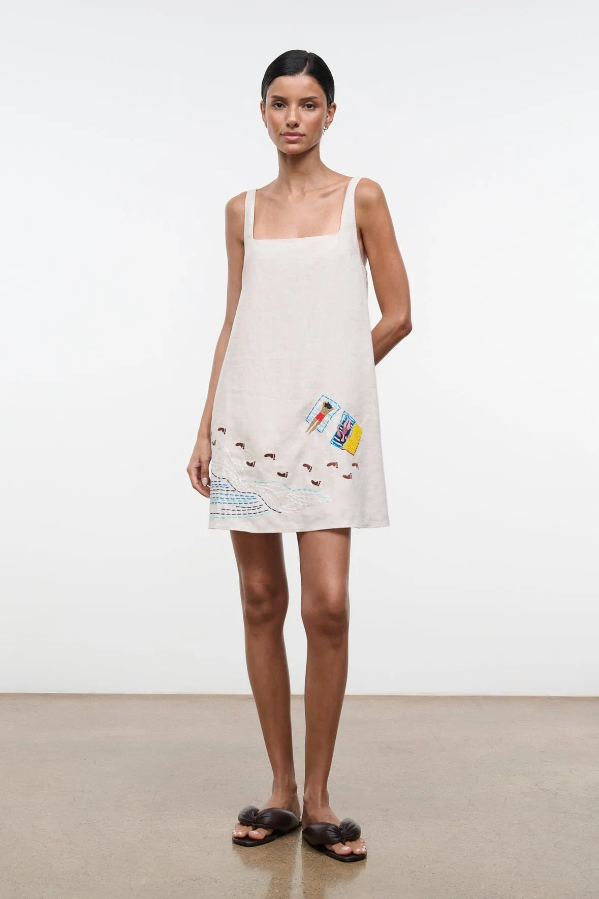 BRIO LINEN DRESS | NATURAL sold by STAUD product image thumbnail 2