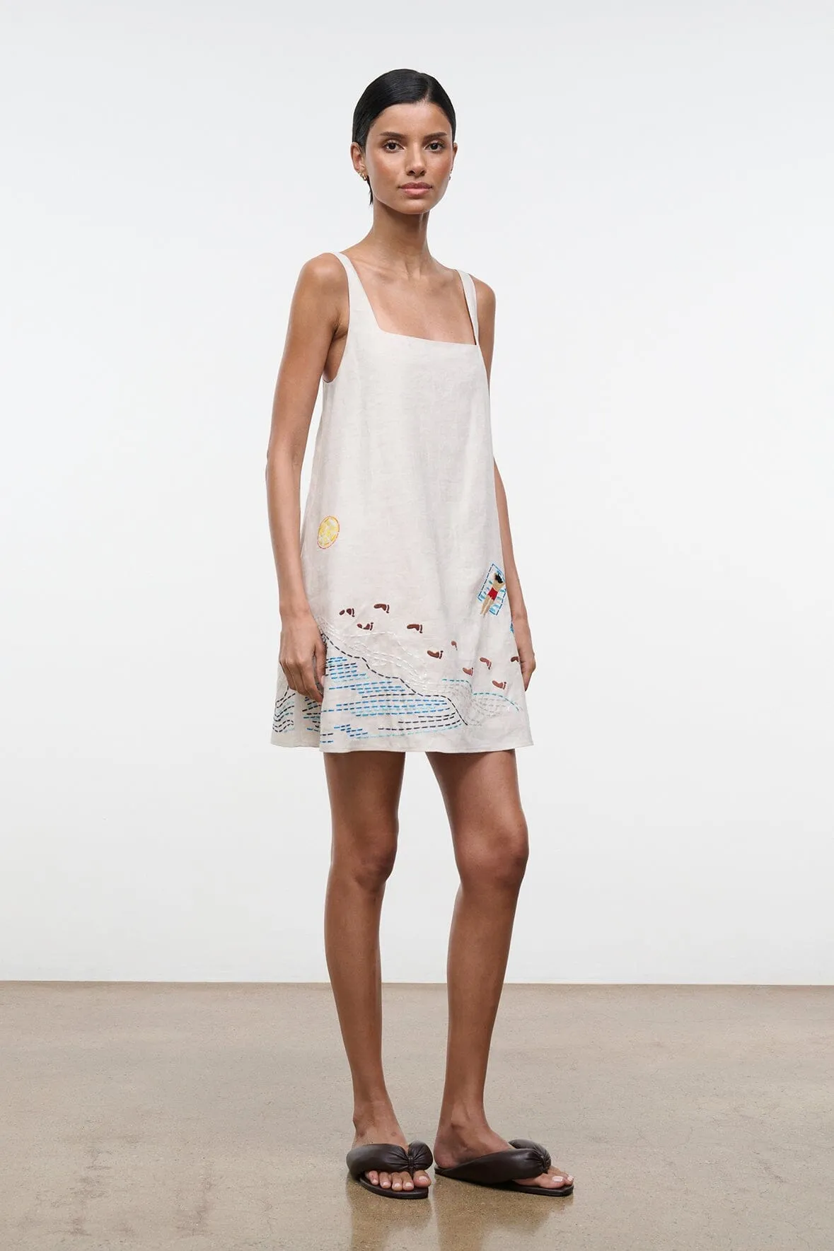 BRIO LINEN DRESS | NATURAL sold by STAUD product image thumbnail 5