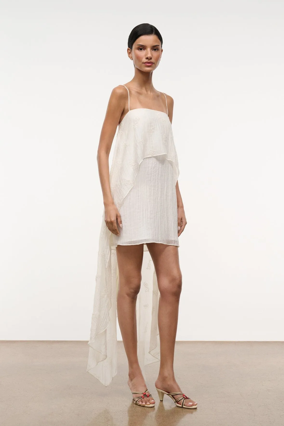 VALENCIA MINI DRESS | WHITE sold by STAUD product image thumbnail 3