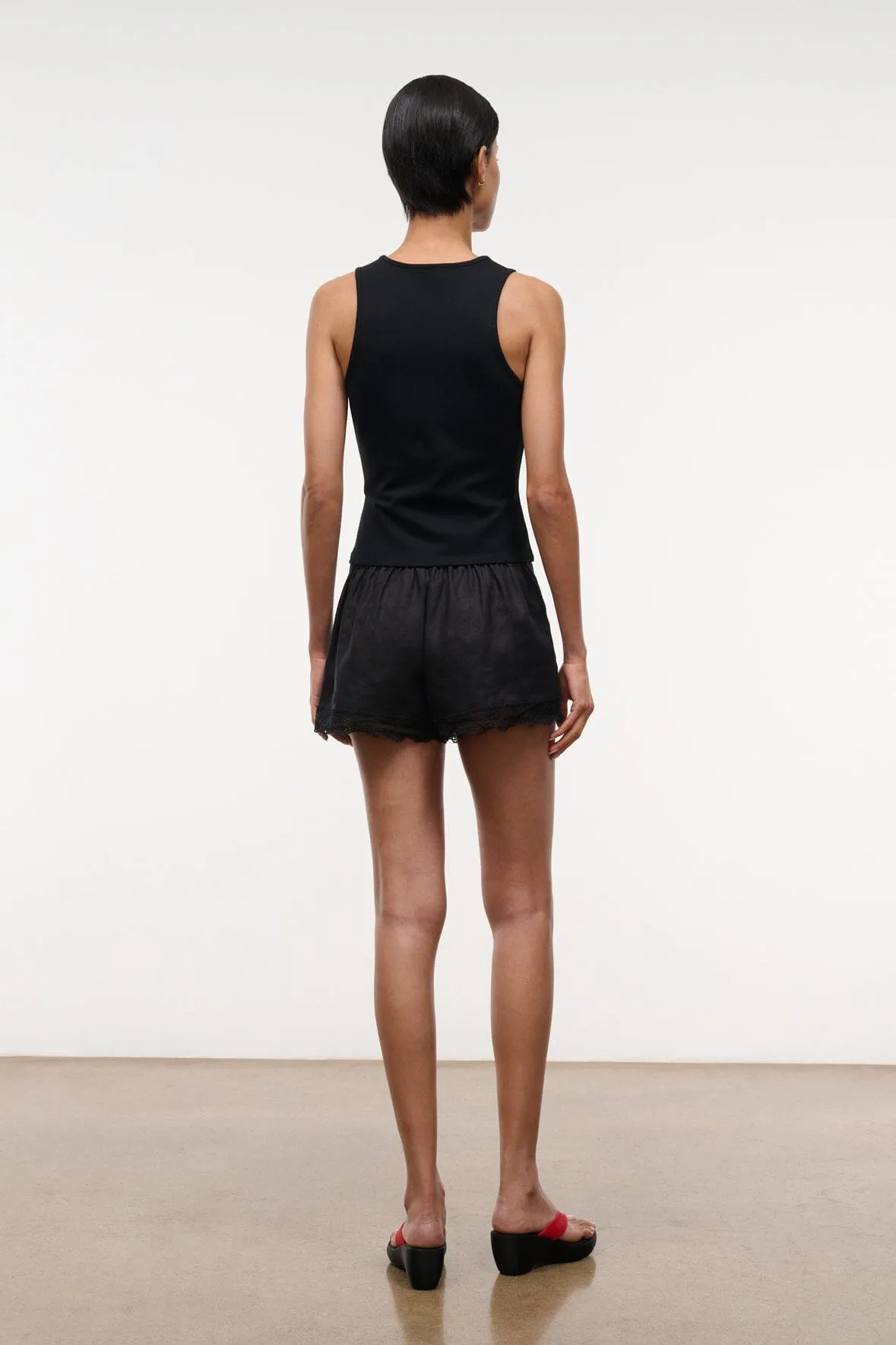 VON LINEN SHORT | BLACK sold by STAUD product image thumbnail 5