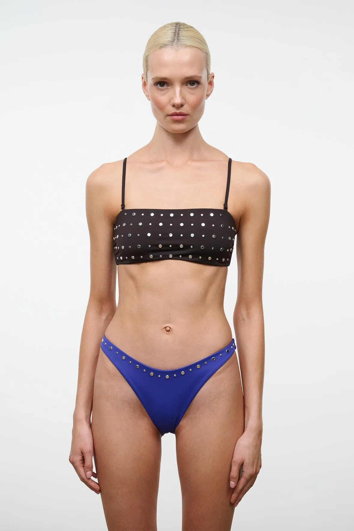 DANA BIKINI BOTTOM | COBALT STUDS sold by STAUD