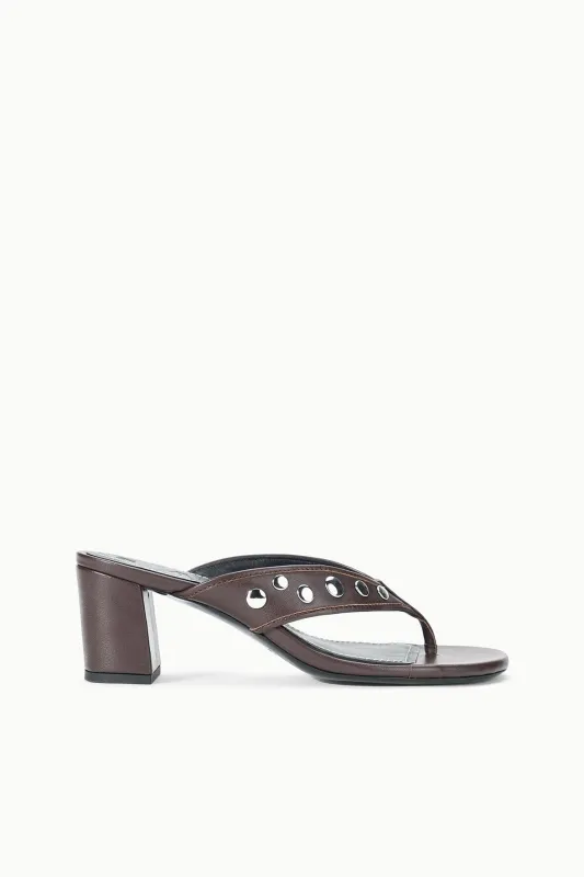 NOVA THONG HEEL | ESPRESSO STUDS made by STAUD