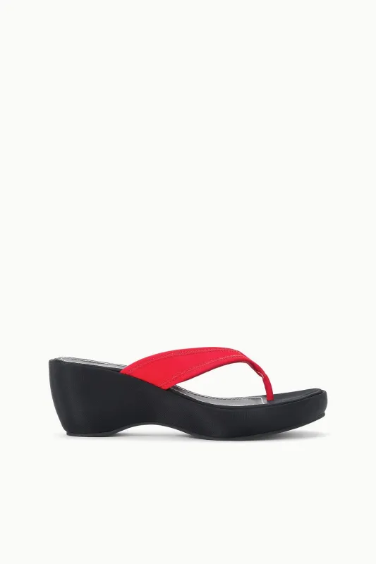 REMY THONG WEDGE | BLACK RED made by STAUD