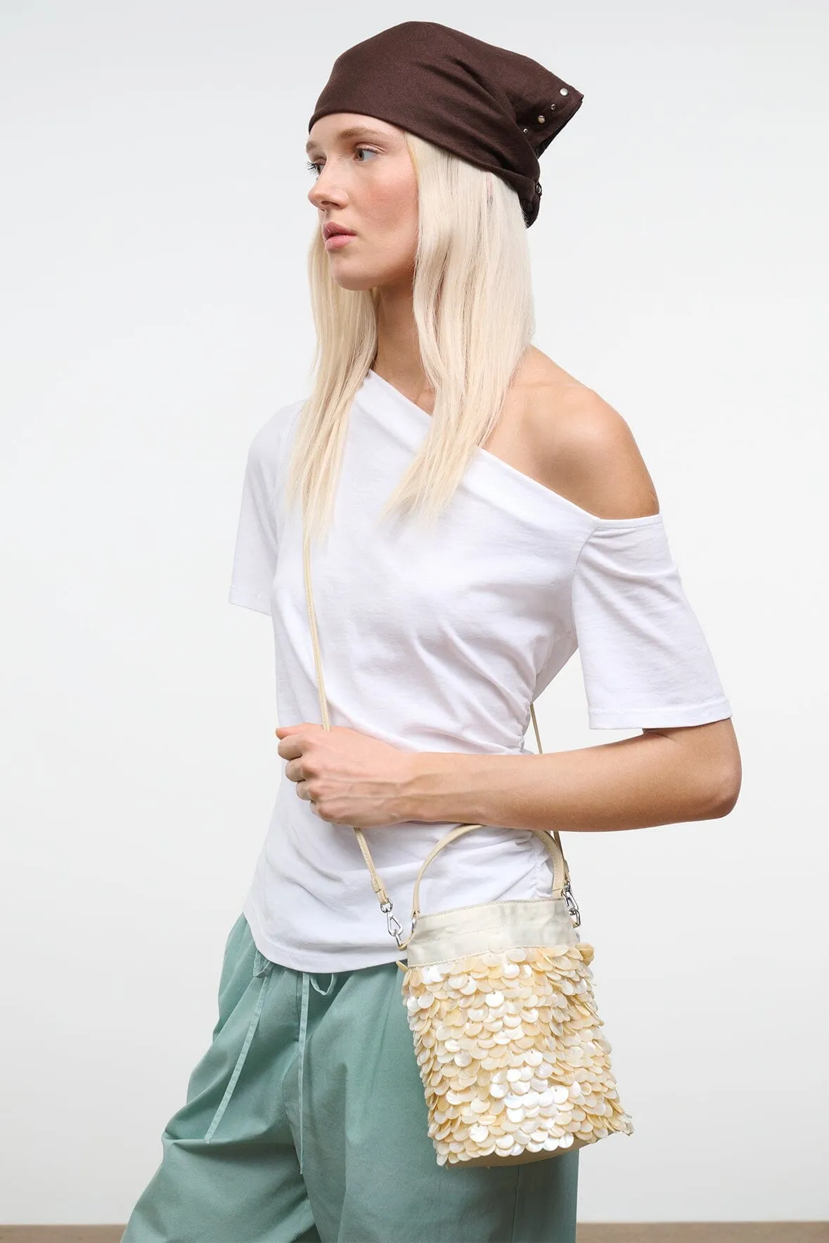 Lila Mini Bag | Cream sold by STAUD product image thumbnail 4