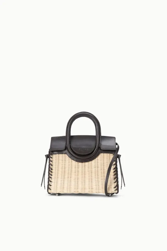 MAUDE MINI WICKER CARRYALL | NATURAL ESPRESSO made by STAUD