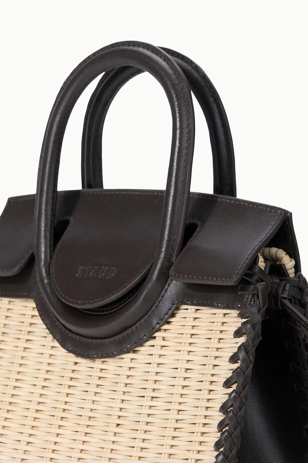 MAUDE MINI WICKER CARRYALL | NATURAL ESPRESSO sold by STAUD product image thumbnail 5