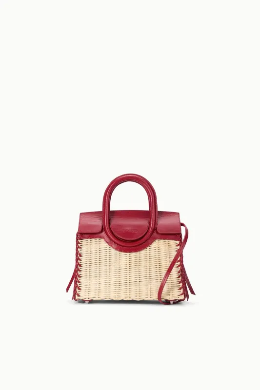 MAUDE MINI WICKER CARRYALL | NATURAL ROUGE made by STAUD