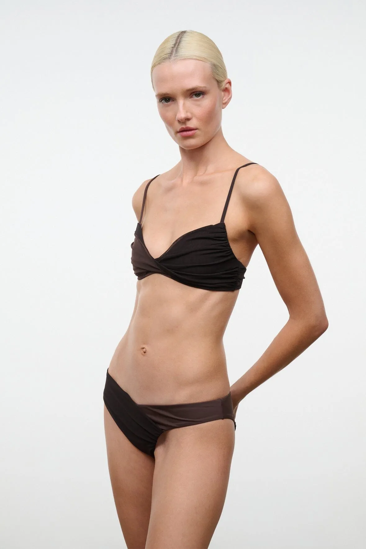 LA MER BIKINI TOP | ESPRESSO DARK CHOCOLATE sold by STAUD product image thumbnail 2