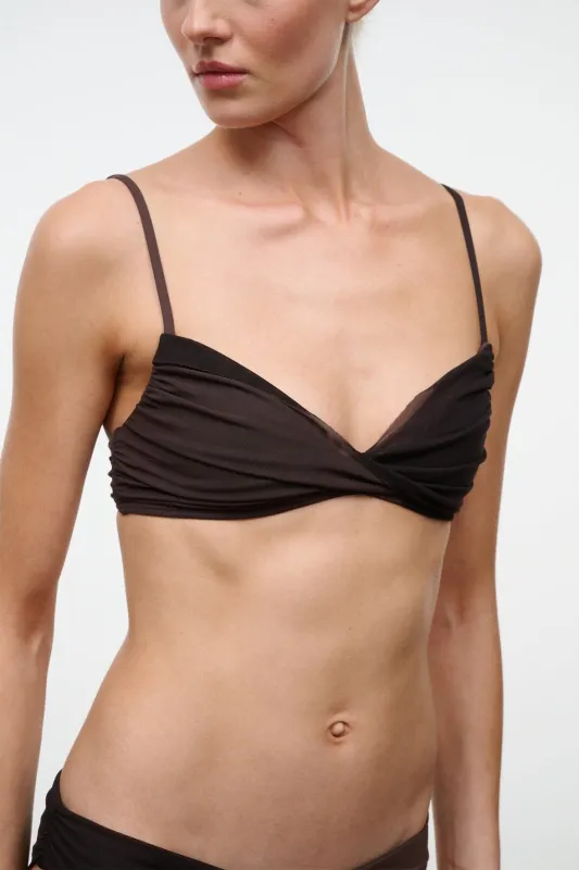 LA MER BIKINI TOP | ESPRESSO DARK CHOCOLATE made by STAUD
