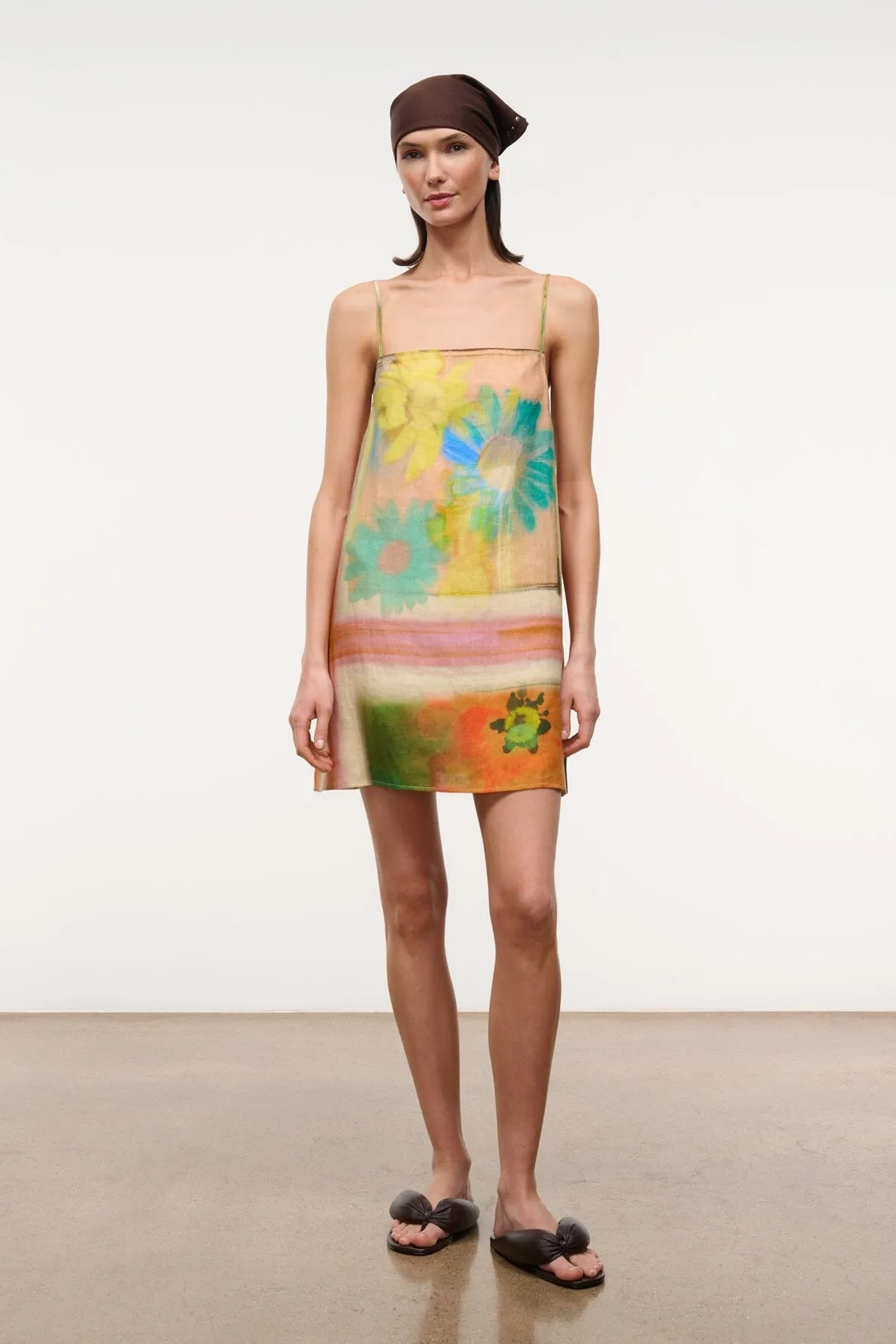 LAURA LINEN MINI DRESS | SUPERBLOOM SCARF sold by STAUD