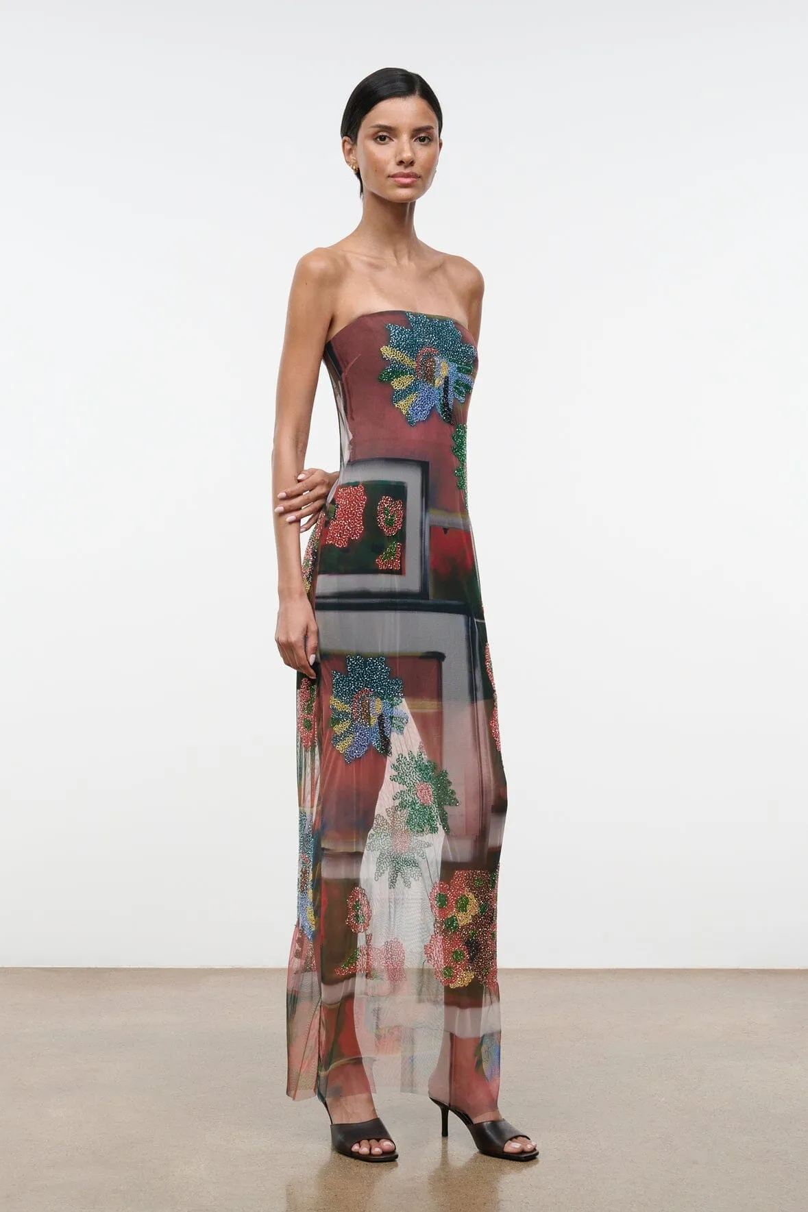 LILIANA DRESS | BEADED SUPERBLOOM SCARF sold by STAUD product image thumbnail 2