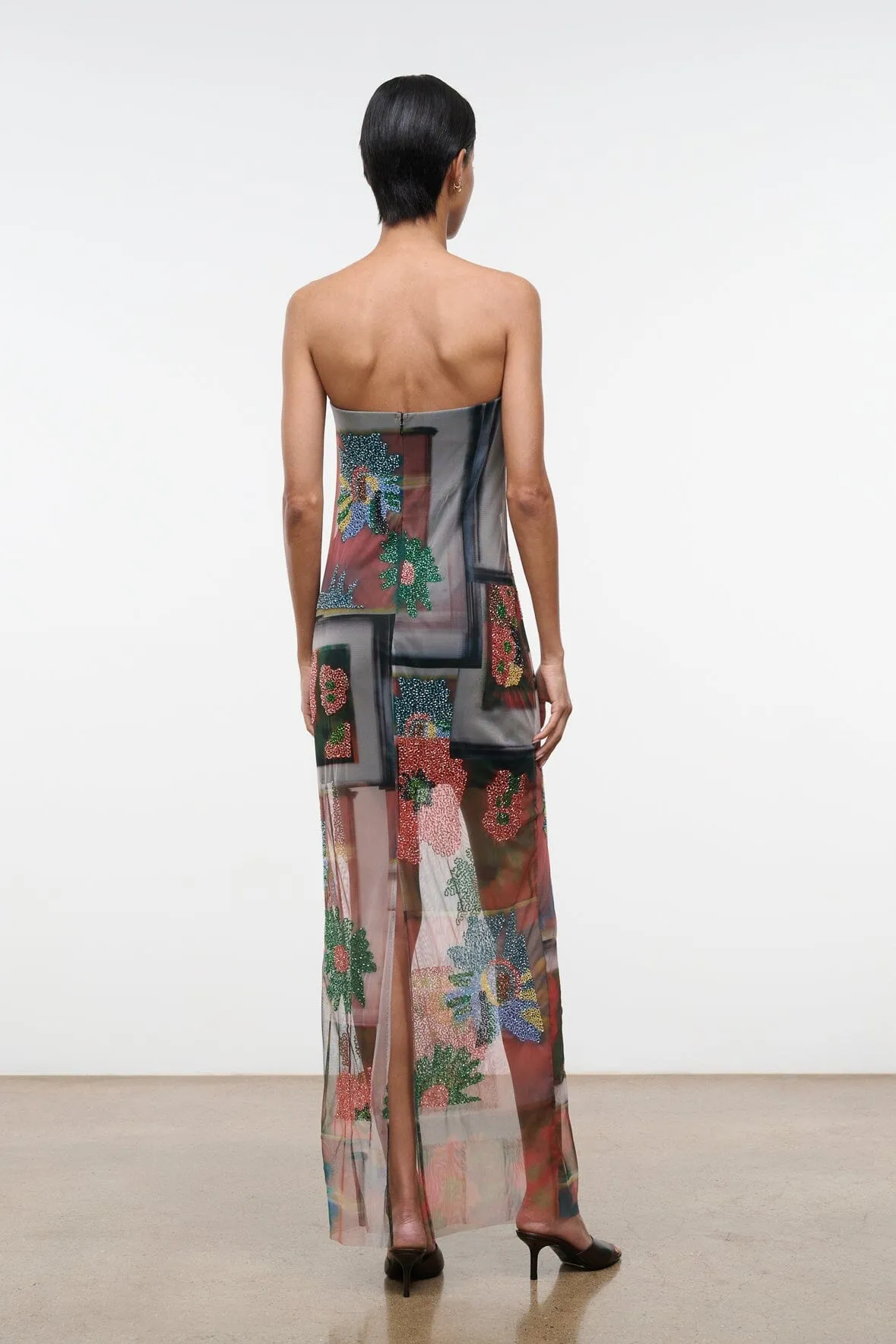LILIANA DRESS | BEADED SUPERBLOOM SCARF sold by STAUD product image thumbnail 3