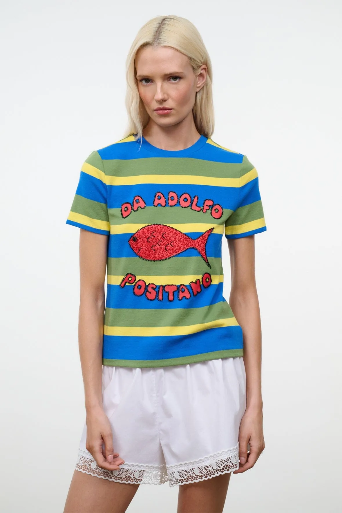 WEEKEND CREW TEE | COSTA STRIPE sold by STAUD product image thumbnail 3