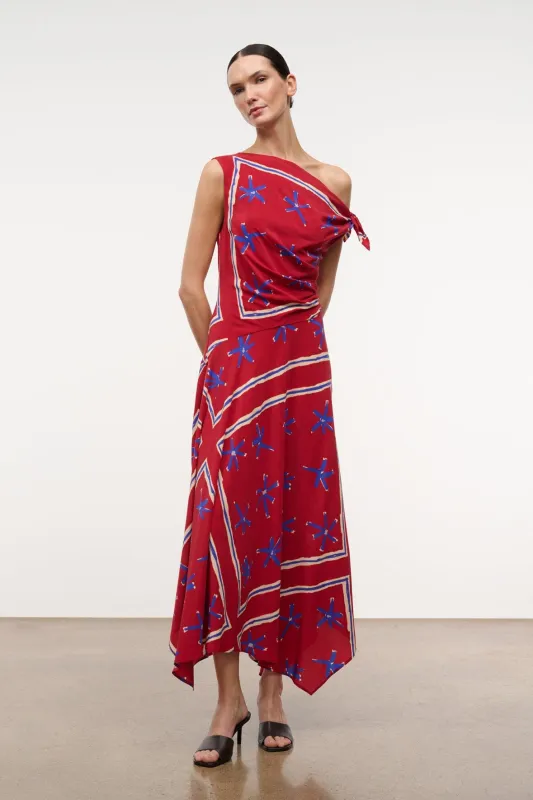 PORTIA DRESS | PAINTED FOULARD made by STAUD