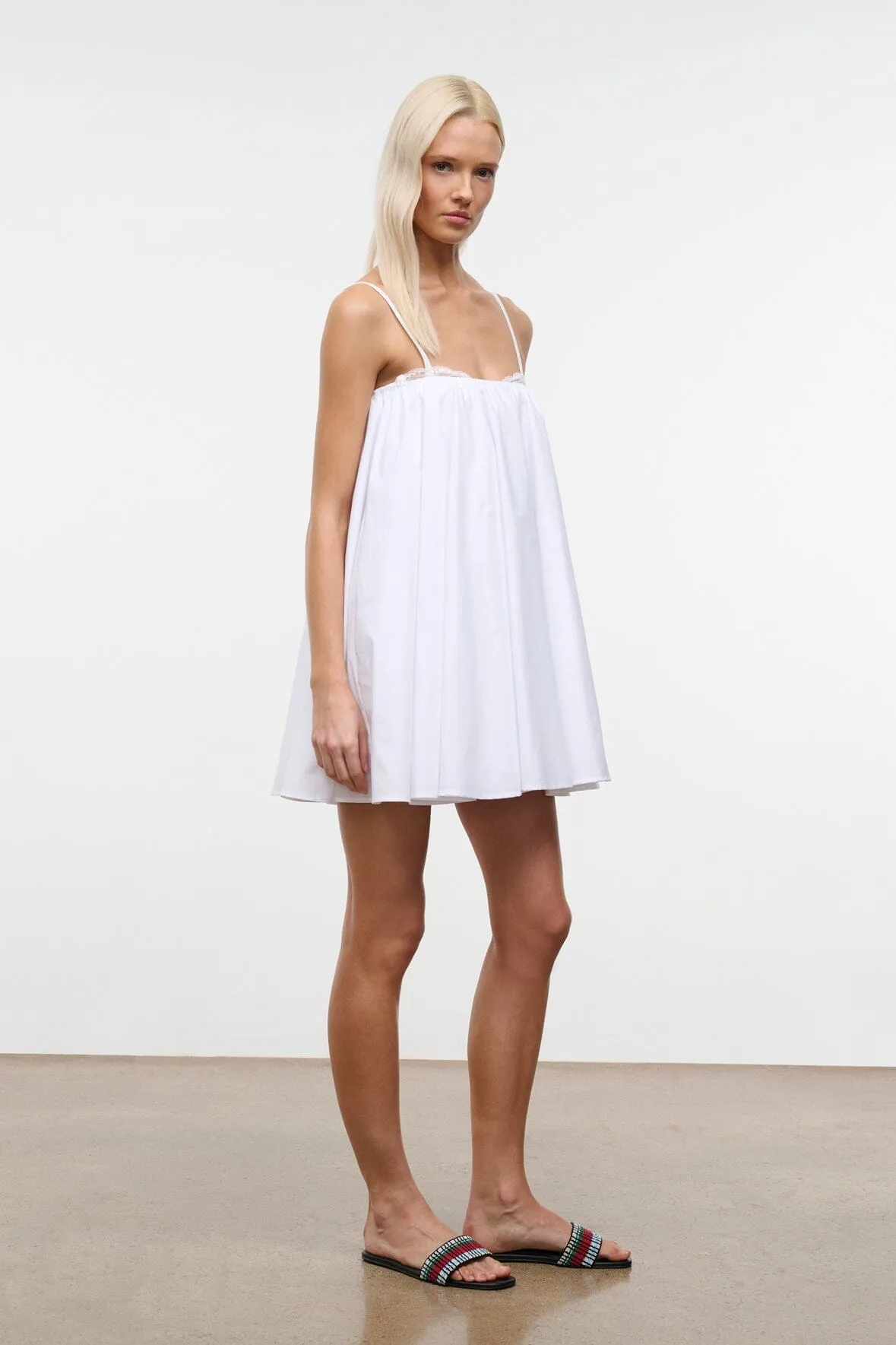 CECILY MINI DRESS | WHITE sold by STAUD product image thumbnail 3