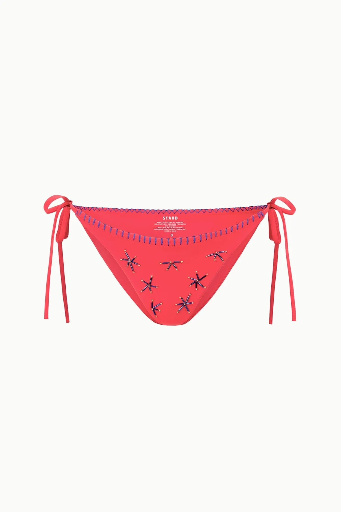 SISLEY SIDE TIE BIKINI BOTTOM | PAINTED FOULARD sold by STAUD product image thumbnail 5