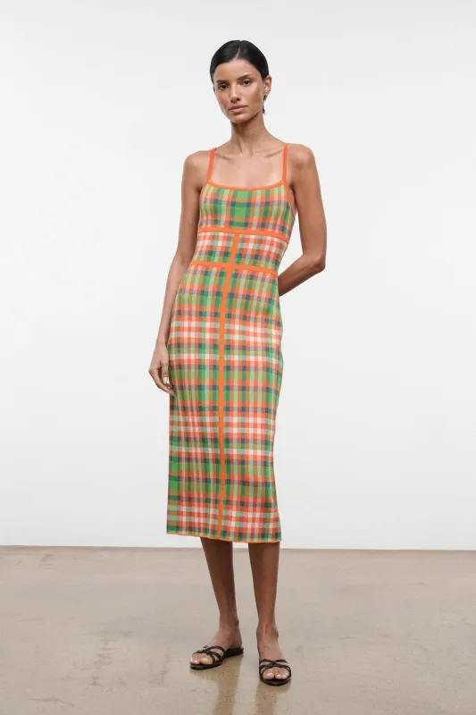 LYRA DRESS | VILLA PLAID made by STAUD