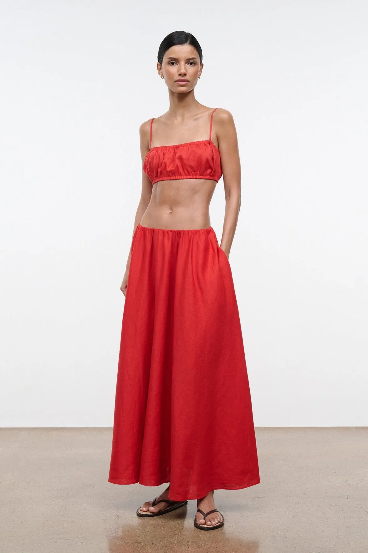 FIORE LINEN TOP | TOMATO sold by STAUD product image thumbnail 3
