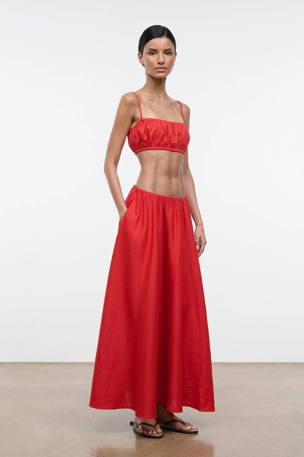 FIORE LINEN TOP | TOMATO sold by STAUD