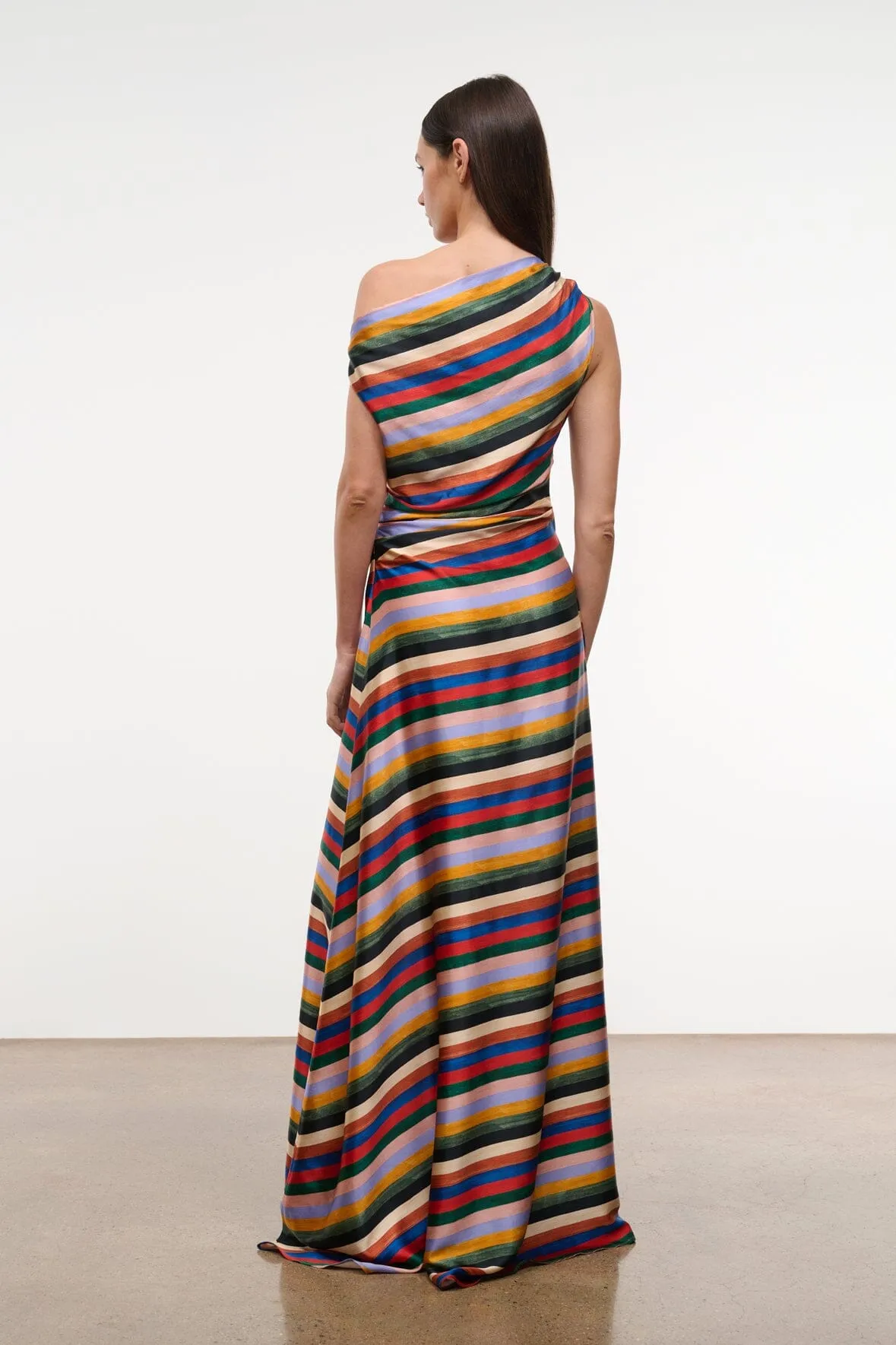 Phare Silk Maxi Dress | Artist Stripe sold by STAUD product image thumbnail 2